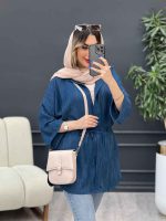 مانتو آستین پاکتی پایین هلال کد 4870 - تصویر 8