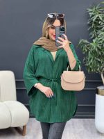 مانتو آستین پاکتی پایین هلال کد 4870 - تصویر 14