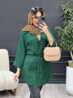 مانتو آستین پاکتی پایین هلال کد 4870 - تصویر 4