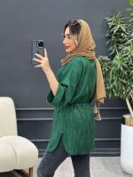 مانتو آستین پاکتی پایین هلال کد 4870 - تصویر 13