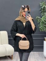 مانتو آستین پاکتی پایین هلال کد 4870 - تصویر 3