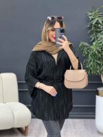 مانتو آستین پاکتی پایین هلال کد 4870 - تصویر 12