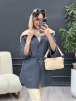 مانتو آستین پاکتی پایین هلال کد 4870 - تصویر 7