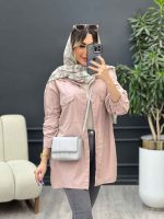 مانتو آستین برش دار سر جیب دکمه کد 4889 - تصویر 8