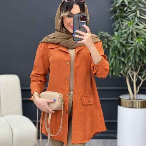 مانتو جیب نما دو پیله کد 4887