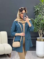 مانتو جیب نما دو پیله کد 4887 - تصویر 3