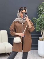 مانتو لینن دو جیب پایین هلال آلا کد 4782 - تصویر 6