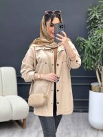 مانتو لینن دو جیب پایین هلال آلا کد 4782 - تصویر 10