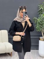 مانتو لینن دو جیب پایین هلال آلا کد 4782 - تصویر 9