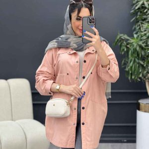 مانتو لینن دو جیب پایین هلال آلا کد 4782