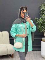 مانتو لینن دو جیب پایین هلال آلا کد 4782 - تصویر 7
