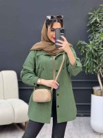 مانتو لینن دو جیب پایین هلال آلا کد 4782 - تصویر 16