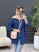مانتو لینن دو جیب پایین هلال آلا کد 4782 - تصویر 17