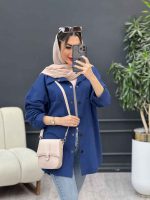 مانتو لینن دو جیب پایین هلال آلا کد 4782 - تصویر 19