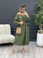 کت و پیراهن کمر پیله دار کد 4909 - تصویر 21