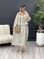 کت و پیراهن کمر پیله دار کد 4909 - تصویر 4