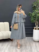 کت و پیراهن کمر پیله دار کد 4909 - تصویر 14