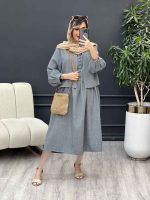 کت و پیراهن کمر پیله دار کد 4909 - تصویر 3