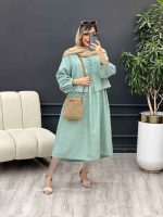 کت و پیراهن کمر پیله دار کد 4909 - تصویر 7