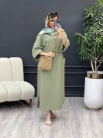 پیراهن بلند کمر گت تک جیب کد 4900 - تصویر 12