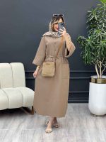 پیراهن بلند کمر گت تک جیب کد 4900 - تصویر 7