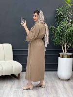پیراهن بلند کمر گت تک جیب کد 4900 - تصویر 15