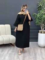 پیراهن بلند کمر گت تک جیب کد 4900 - تصویر 9