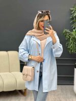 مانتو لینن رنگی تک جیب کد 4885 - تصویر 10