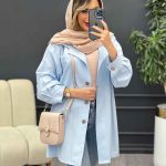 مانتو لینن رنگی تک جیب کد 4885