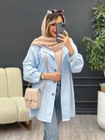 مانتو لینن رنگی تک جیب کد 4885