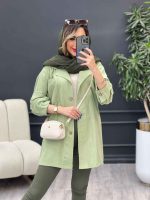 مانتو لینن رنگی تک جیب کد 4885 - تصویر 11
