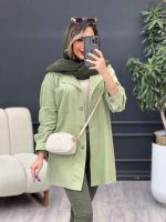 مانتو لینن رنگی تک جیب کد 4885 - تصویر 24