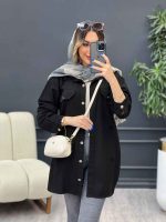 مانتو دو جیب پاکتی زاپ دار کد 4920 - تصویر 5