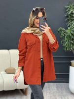 مانتو کتان برش دار دو جیب پاکتی کد 4928 - تصویر 11