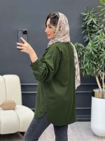 مانتو کتان برش دار دو جیب پاکتی کد 4928 - تصویر 15