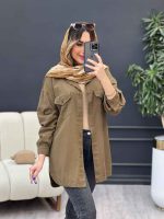 مانتو کتان برش دار دو جیب پاکتی کد 4928 - تصویر 13