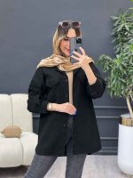 مانتو کتان برش دار دو جیب پاکتی کد 4928 - تصویر 8