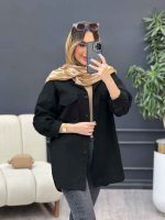 مانتو کتان برش دار دو جیب پاکتی کد 4928 - تصویر 12