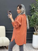 مانتو جین رنگی آستین دو دکمه کد 4929 - تصویر 7