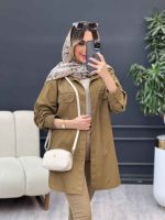 مانتو جین رنگی آستین دو دکمه کد 4929 - تصویر 5