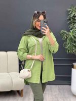 مانتو کتان برش دار دو جیب پاکتی کد 4928 - تصویر 14