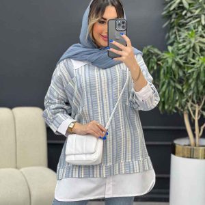 مانتو ترکیبی دو جیب پاکتی کد 4901