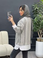 مانتو ترکیبی دو جیب پاکتی کد 4901 - تصویر 12