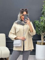 مانتو تک جیب پاکتی مهرا کد 4810 - تصویر 2