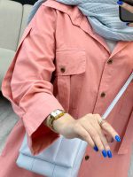 مانتو دو جیب کراواتی کد 4916 - تصویر 2