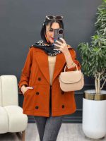 مانتو لینن آستین سه دکمه پشت پاگن کد 4921 - تصویر 8