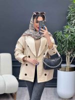 مانتو لینن آستین سه دکمه پشت پاگن کد 4921 - تصویر 7