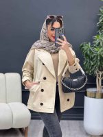 مانتو لینن آستین سه دکمه پشت پاگن کد 4921 - تصویر 14