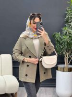 مانتو لینن آستین سه دکمه پشت پاگن کد 4921 - تصویر 5