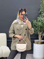 مانتو لینن آستین سه دکمه پشت پاگن کد 4921 - تصویر 12